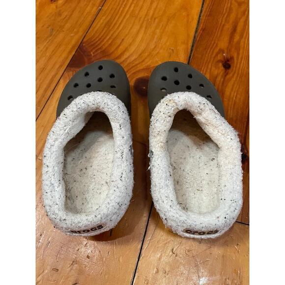 CROCS Shoes Kids Size 12/13C Slide Comfort Fleece Lined. Brown. slip on - Picture 3 of 4